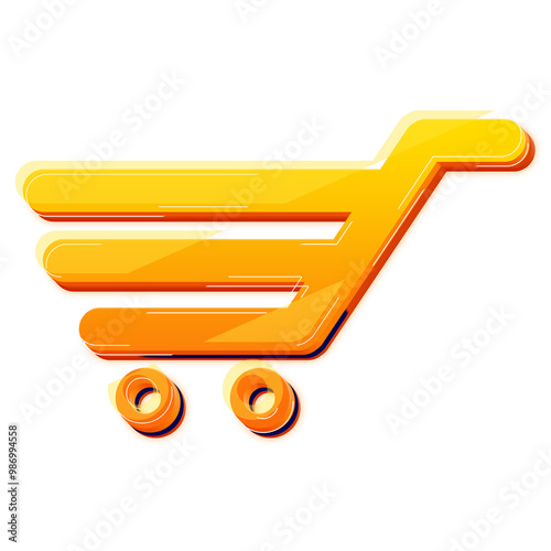 Yellow Shopping Cart Shopify icon photo