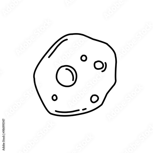 hand drawn asteroid rock