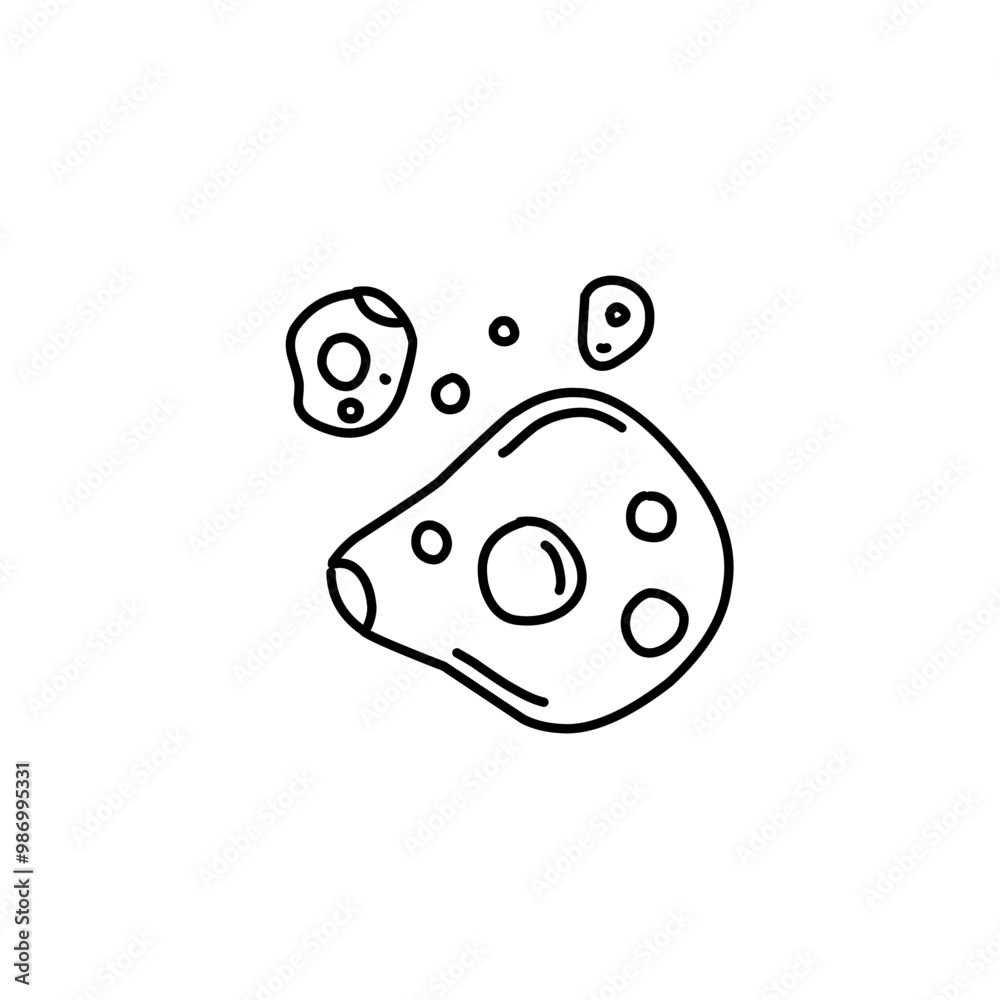 Fototapeta premium hand drawn asteroid rock