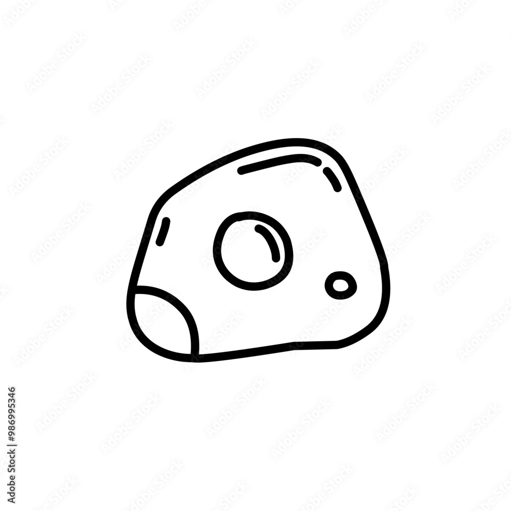 hand drawn asteroid rock