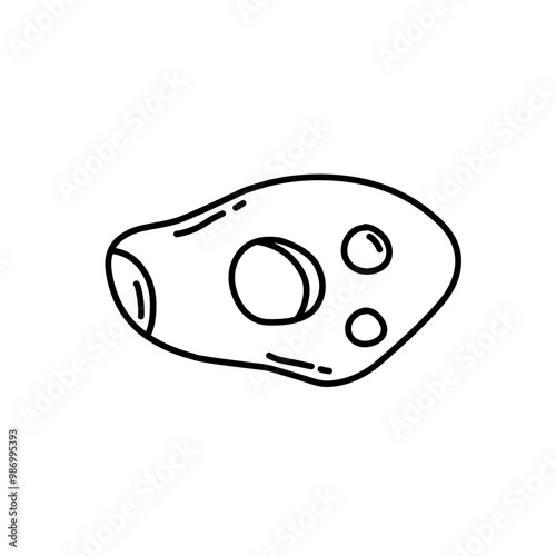 hand drawn asteroid rock