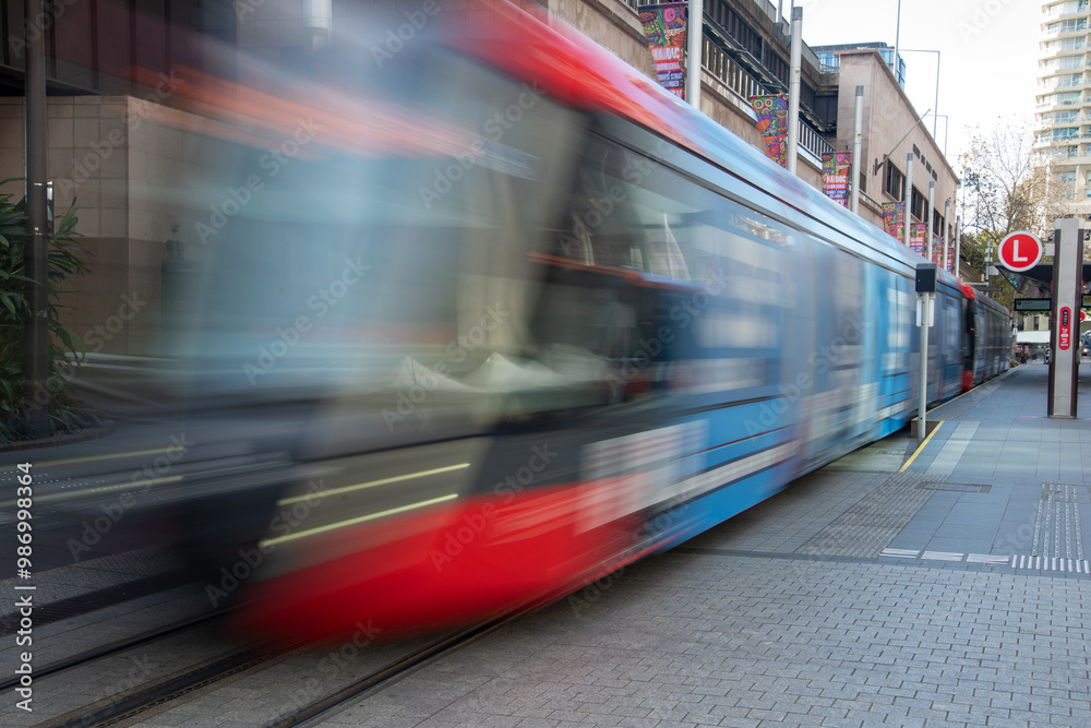 © Austockphoto - Light rail moving past at Circular Quay, Sydney shot with a long exposure © Austockphoto - Light rail moving past at Circular Quay, Sydney shot with a long exposure