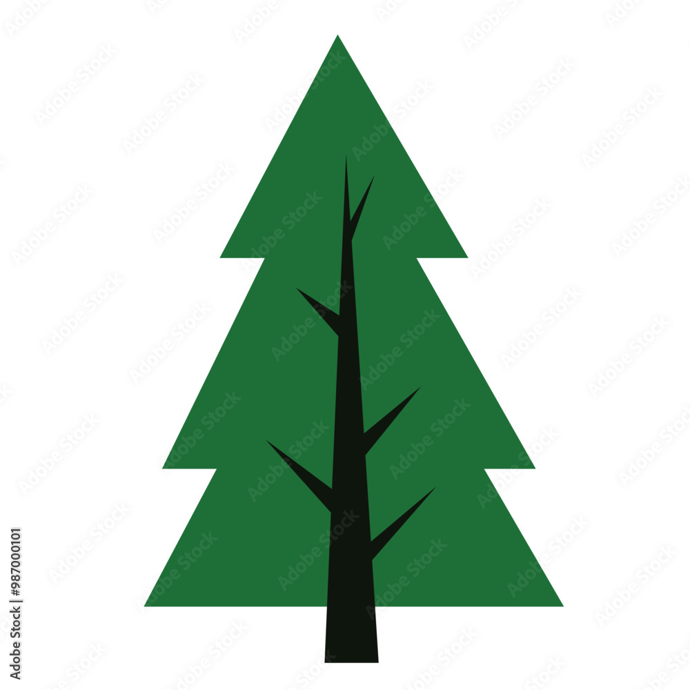 Fototapeta premium Coniferous tree icon. Simple flat style vector illustration isolated on a white background.