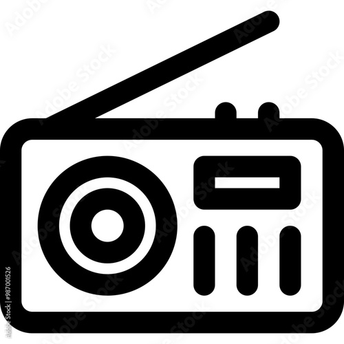 radio electronic icon style outline