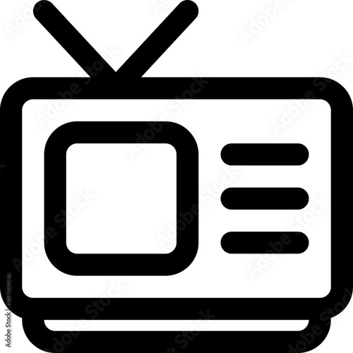 television electronic icon style outline
