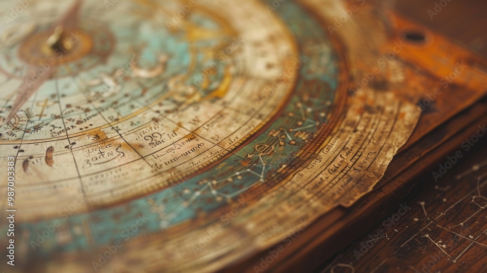 Antique Astrolabe and Maps - Navigational Tools of the Past