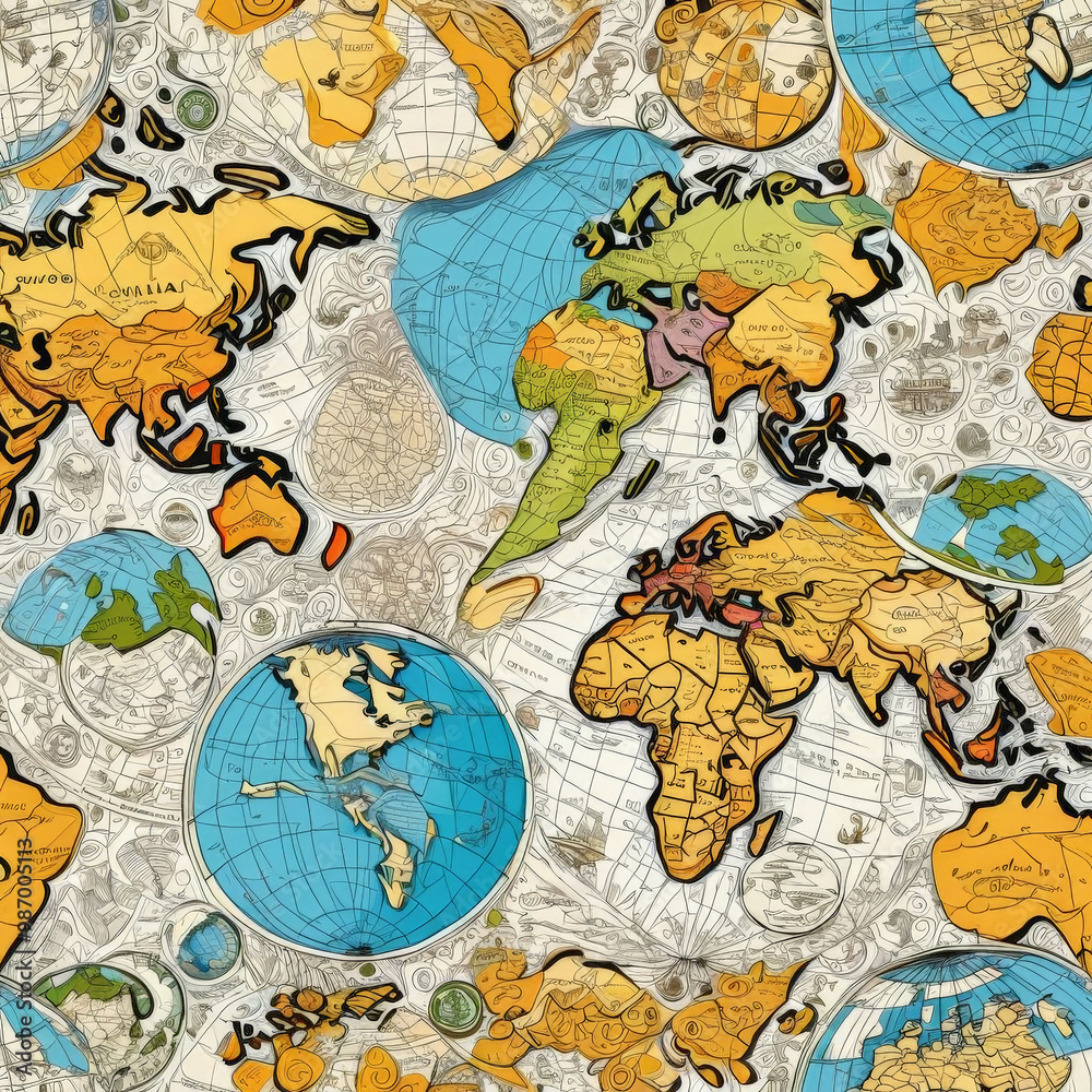 Naklejka premium Wanderlust Unleashed: Exploring the World's Wonders