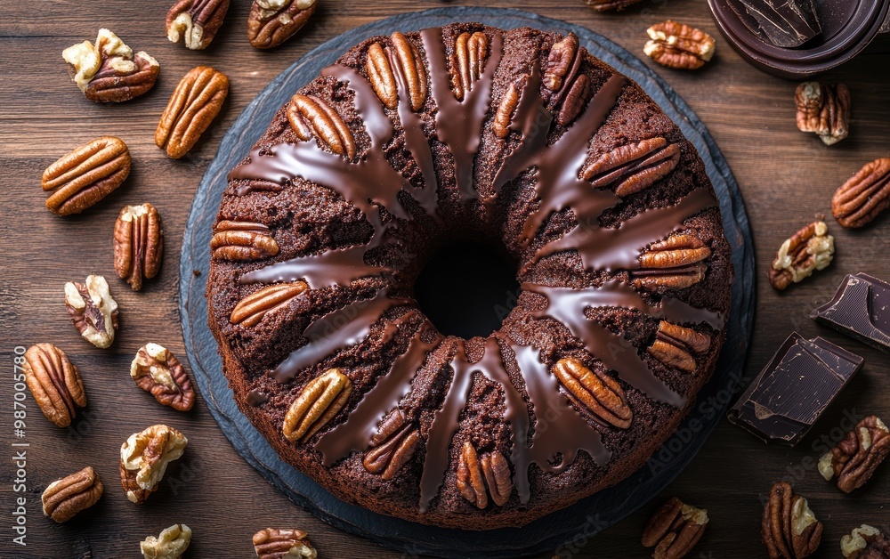 Chocolate pecan bundt cake Chocolate pecan bundt cake