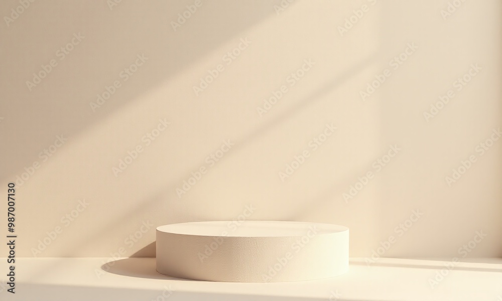 beige natural podium pedestal product display background with texture and shadow beige natural podium pedestal product display background with texture and shadow