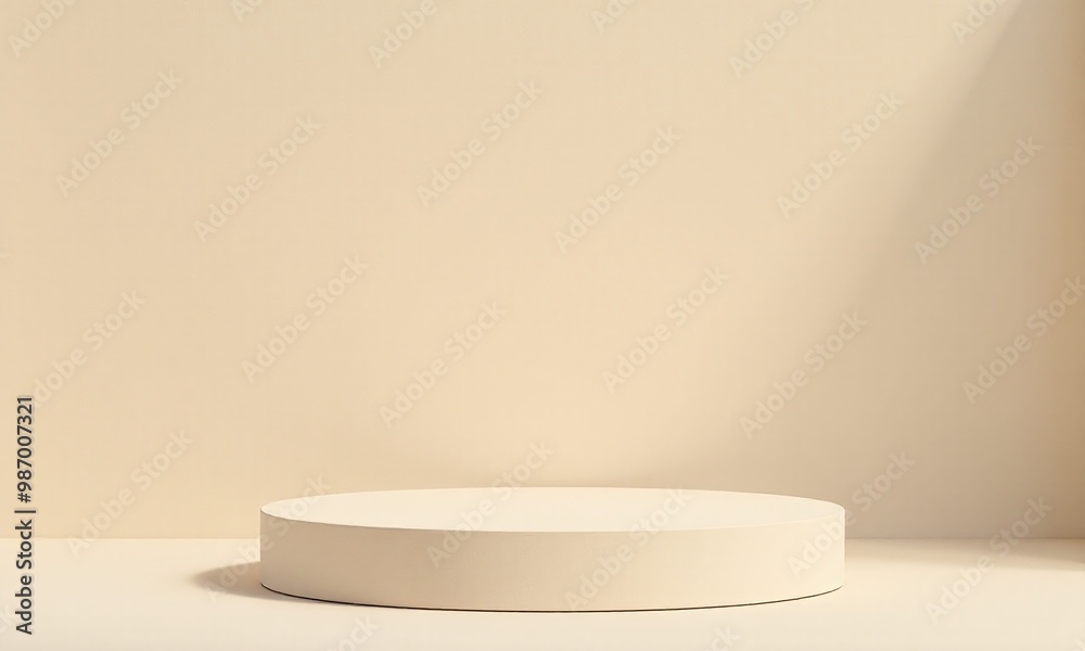 beige natural podium pedestal product display background with texture and shadow beige natural podium pedestal product display background with texture and shadow