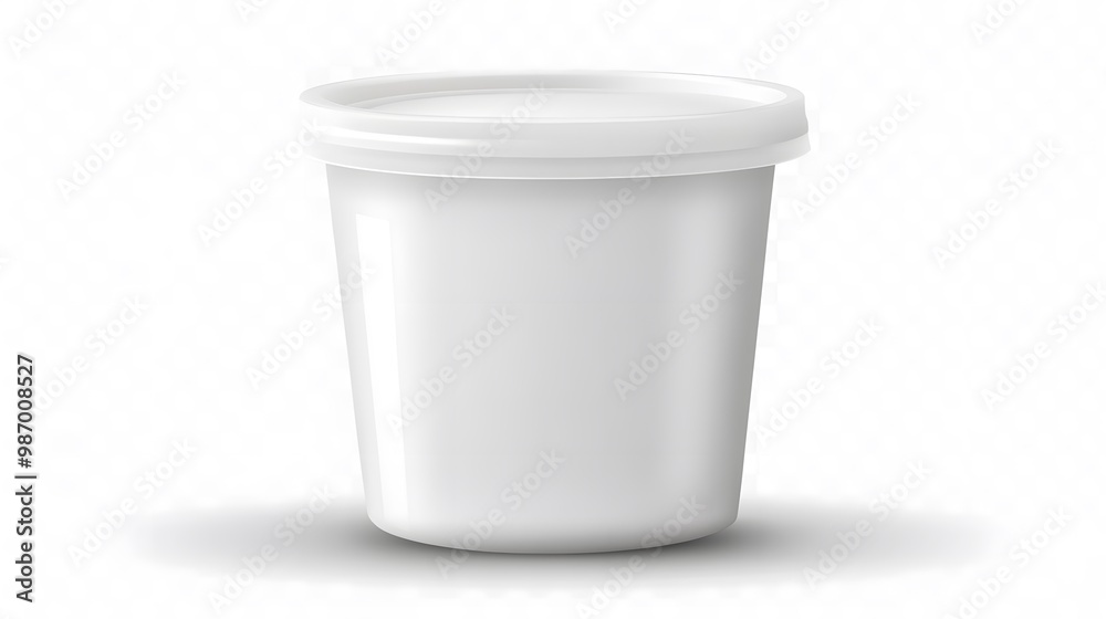 Yogurt cup package isolated on a white transparent background, highlighting the product's design and label. Yogurt cup package isolated on a white transparent background, highlighting the product's design and label.