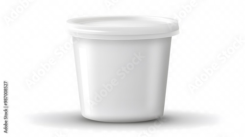 Yogurt cup package isolated on a white transparent background, highlighting the product's design and label.