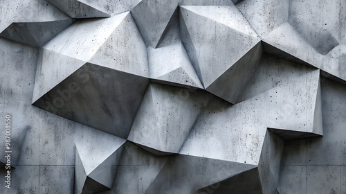 Abstract Geometric Concrete Wall Pattern