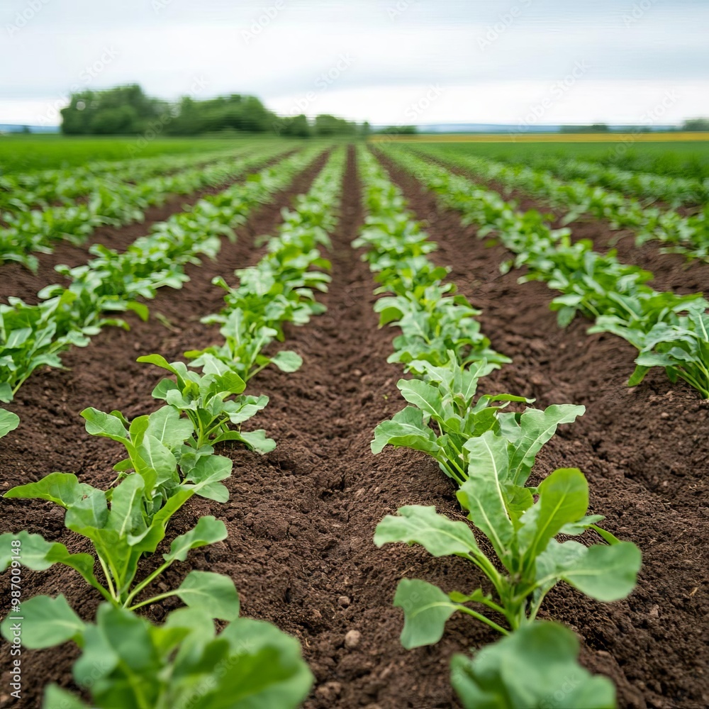 Field of cover crops protecting soil from erosion, regenerative farming practice Field of cover crops protecting soil from erosion, regenerative farming practice