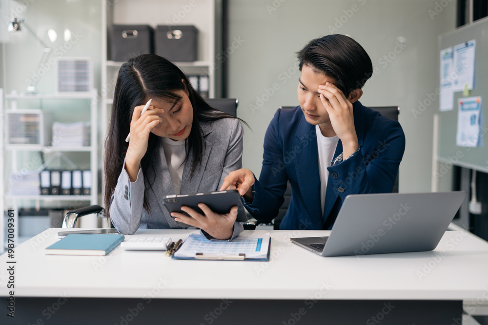Business team are under stress from working for poor work, employee for incompetence error in working. Business team are under stress from working for poor work, employee for incompetence error in working.