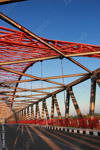 Kahayan Bridge in Palangka Raya, Central Kalimantan, Indonesia.  photo