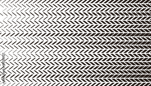 Black and white abstract geometric pattern with sharp arrows shape. For background and jersey design. Fully editable vector element 