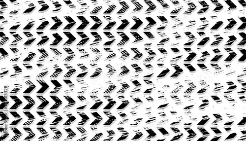 Black and white abstract and grunge geometric pattern. Arrows shape for sporty background. Easily recoloured at your discretion. Fully editable vector element. Vector Format Illustration 