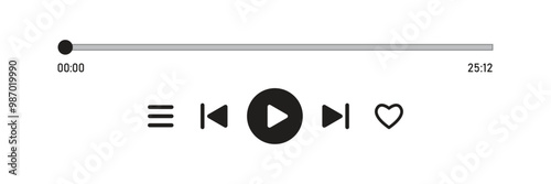 Play button icon in flat style. Music player vector illustration on isolated background. Playback interface sign business concept.