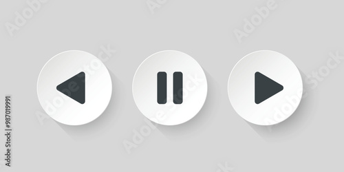 Play button icon in flat style. Music player vector illustration on isolated background. Playback interface sign business concept.