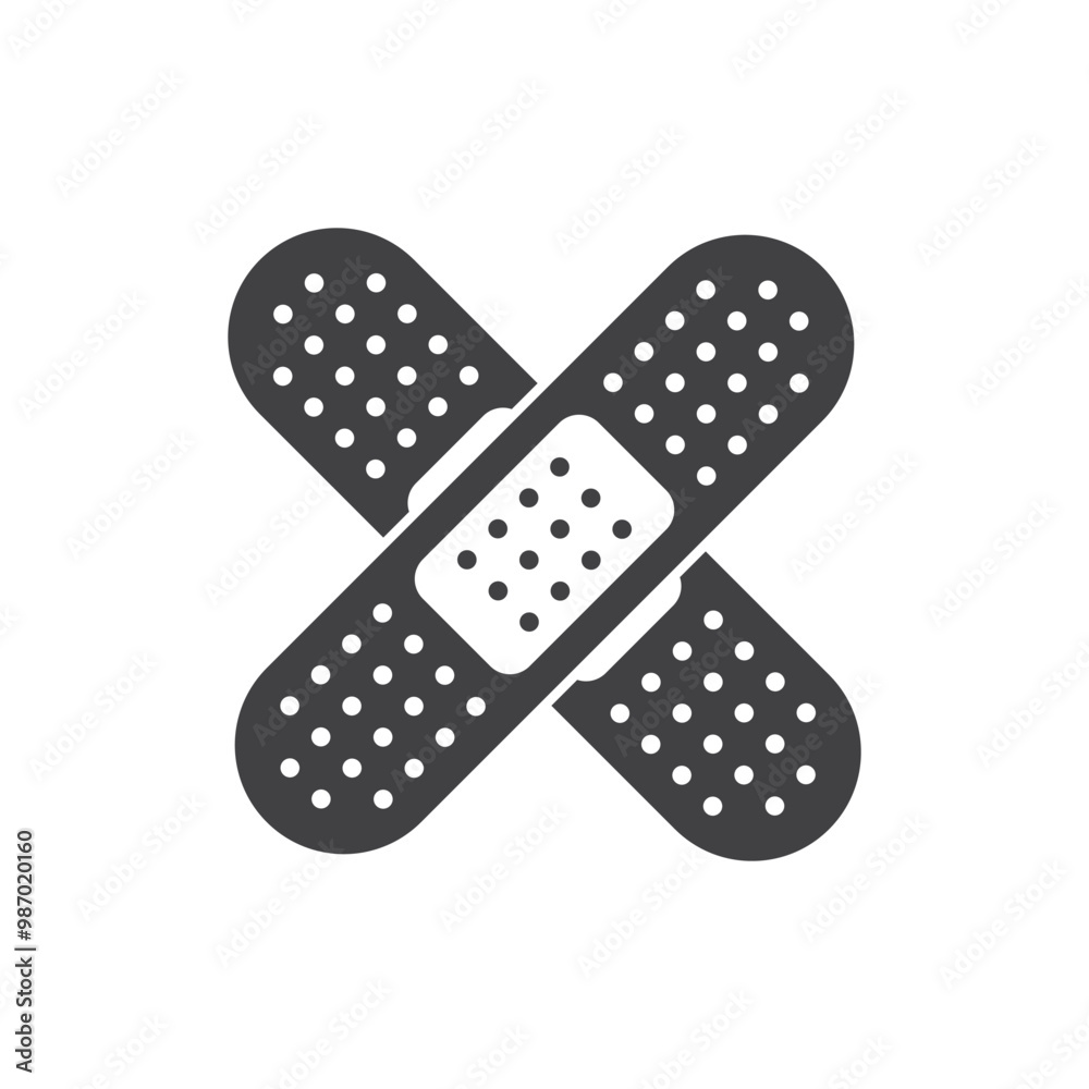 Adhesive medical plaster icon in flat style. Bandage vector illustration on isolated background. Medical sticker sign business concept. Adhesive medical plaster icon in flat style. Bandage vector illustration on isolated background. Medical sticker sign business concept.