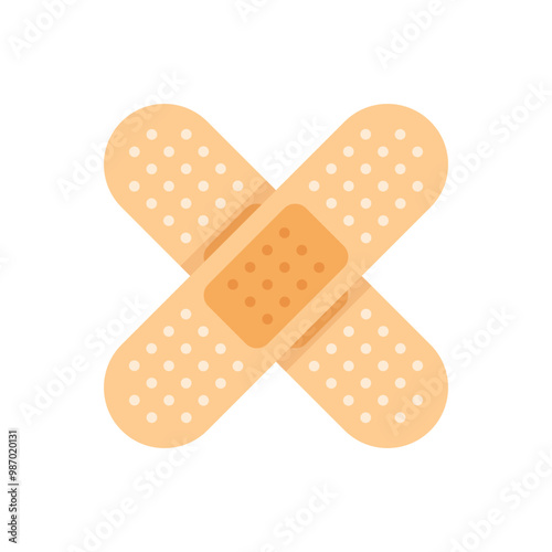 Adhesive medical plaster icon in flat style. Bandage vector illustration on isolated background. Medical sticker sign business concept.
