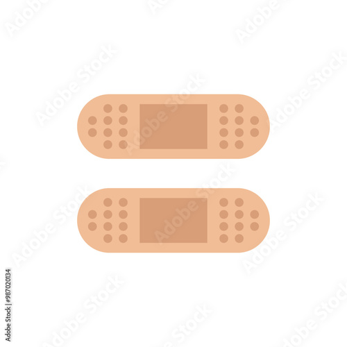 Adhesive medical plaster icon in flat style. Bandage vector illustration on isolated background. Medical sticker sign business concept.