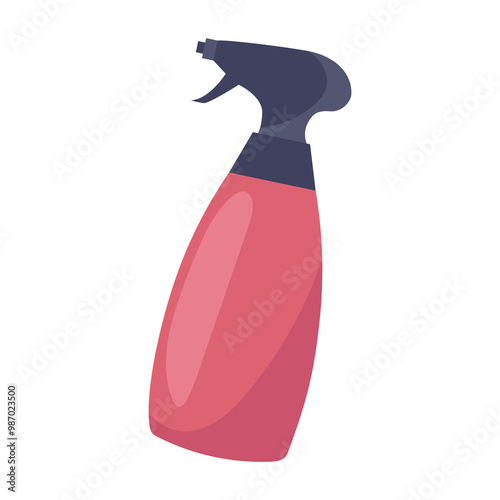 Spray bottle in flat design. Barbershop accessory for hairstyle or haircut. Vector illustration isolated.