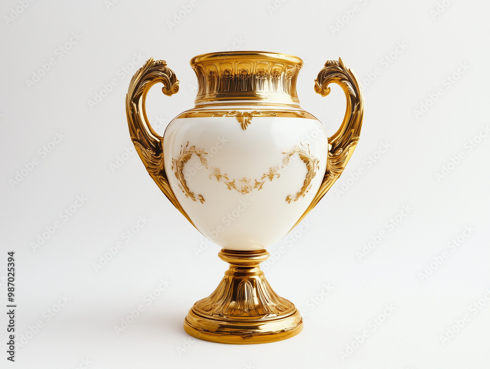 Golden trophy cup isolated on white background Golden trophy cup isolated on white background