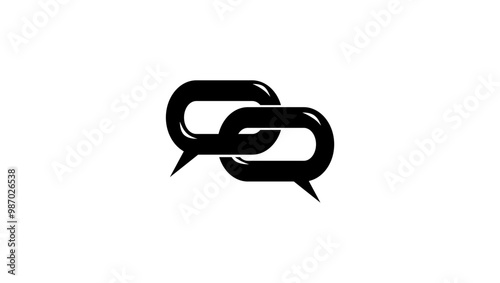 cherish communication, black isolated silhouette