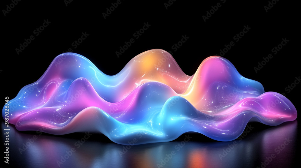 Colorful wave of light and texture creates a dreamy, surreal effect. Perfect for backgrounds, digital art, or creative projects.
