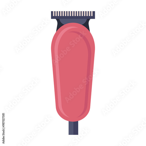 Barber electric razor in flat design. Professional shaving trimmer. Vector illustration isolated.