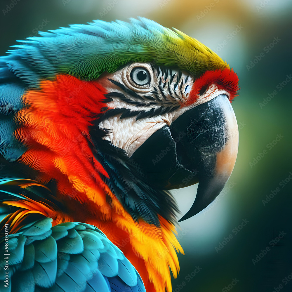 Obraz premium Vibrant Macaw generative ai