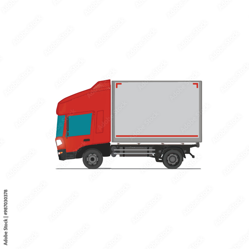 3D Isometric Cargo Truck Illustration – Modern Red Cabine and White Van City Delivery Vehicle 4x2 Design for Logistics and Transport Presentations Video Social Video Promo 3D Isometric Cargo Truck Illustration – Modern Red Cabine and White Van City Delivery Vehicle 4x2 Design for Logistics and Transport Presentations Video Social Video Promo