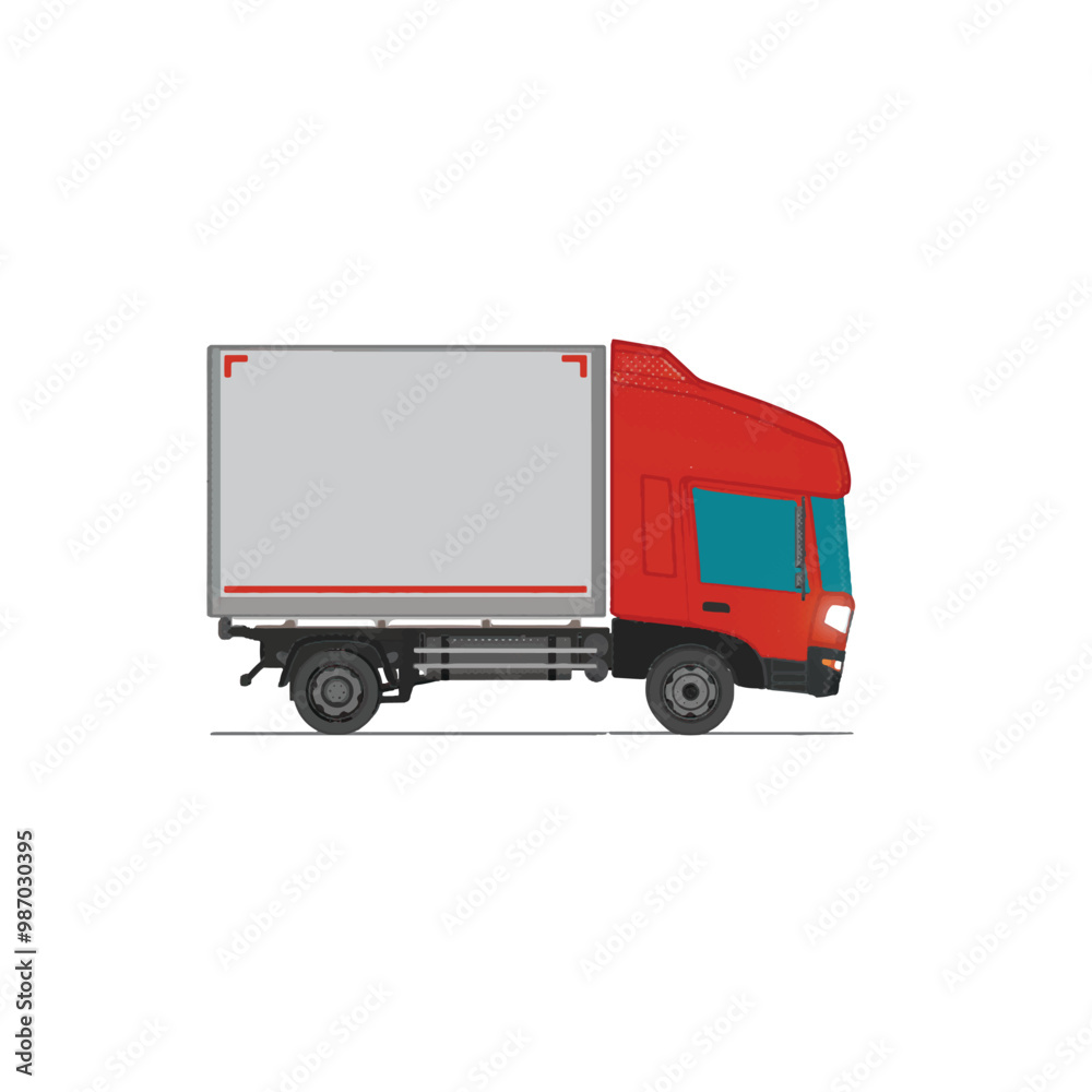 3D Isometric Cargo Truck Illustration – Modern Red Cabine and White Van City Delivery Vehicle 4x2 Design for Logistics and Transport Presentations Video Social Video Promo 3D Isometric Cargo Truck Illustration – Modern Red Cabine and White Van City Delivery Vehicle 4x2 Design for Logistics and Transport Presentations Video Social Video Promo