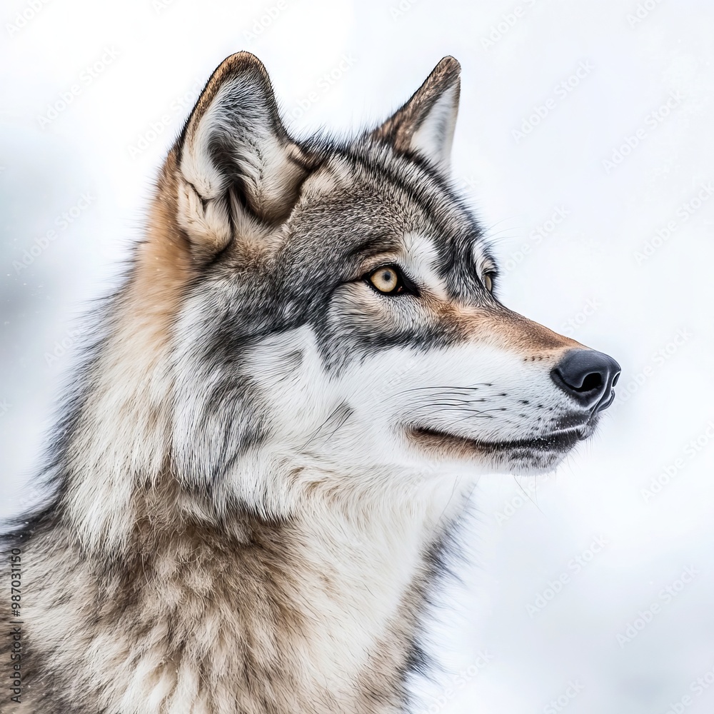 Fototapeta premium A close up of a wolf in the snow