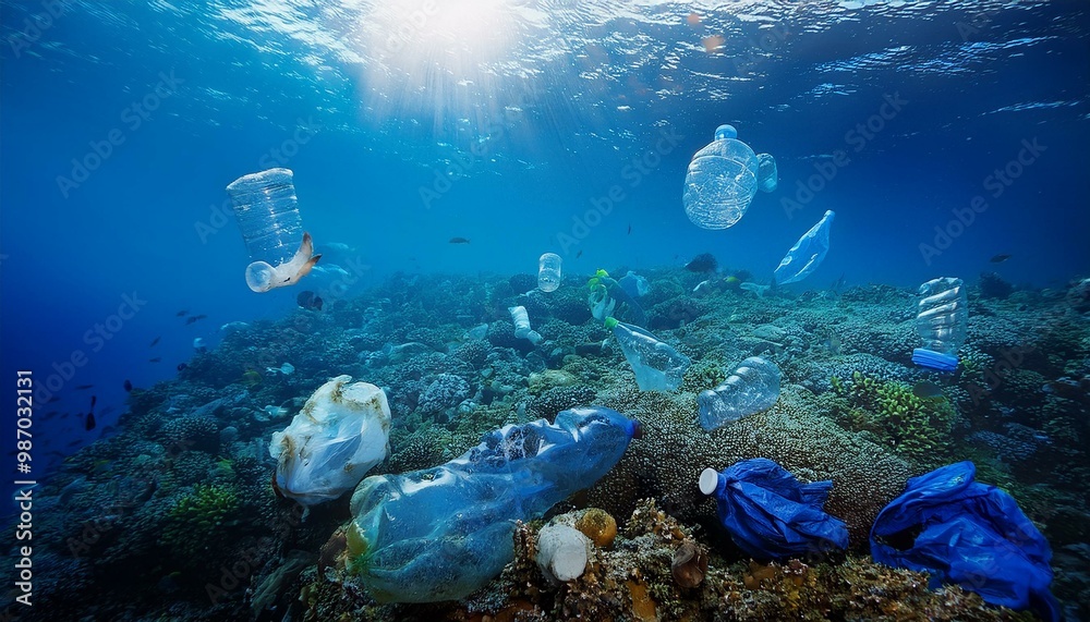 Fototapeta premium Garbage in the world's oceans Nature and environmental protection