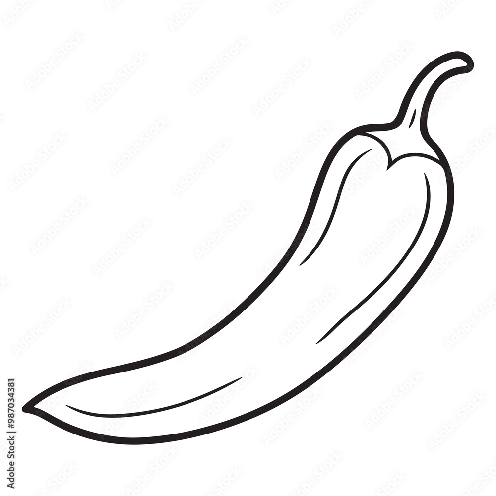 Dynamic Chili pepper with line art vector Dynamic Chili pepper with line art vector