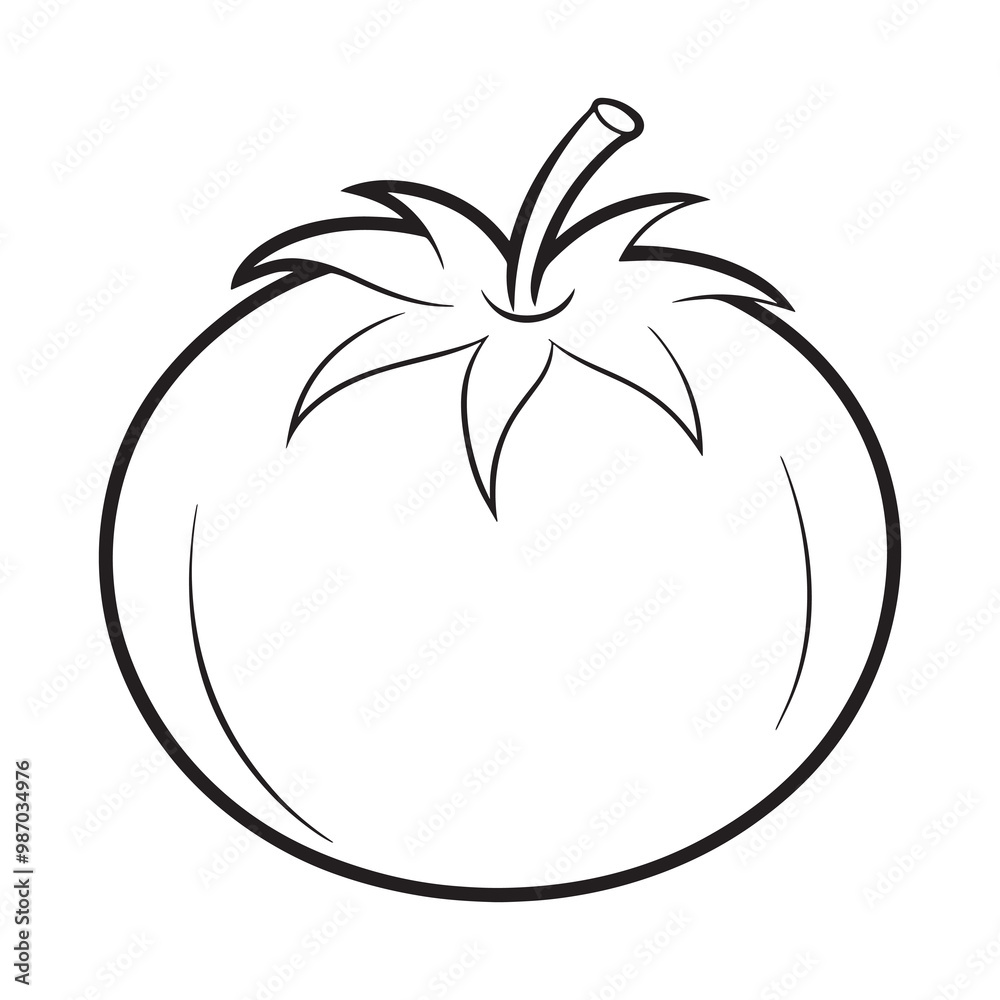 Dynamic Tomato with line art vector Dynamic Tomato with line art vector