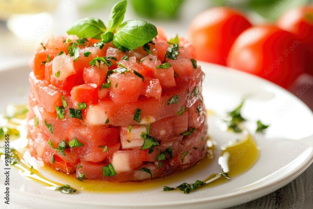 delicious tartar in an Italian restaurant, ai