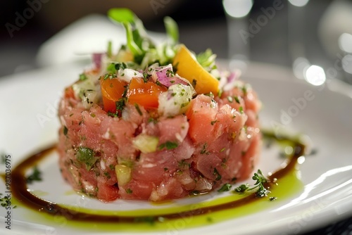 delicious tartar in an Italian restaurant, ai