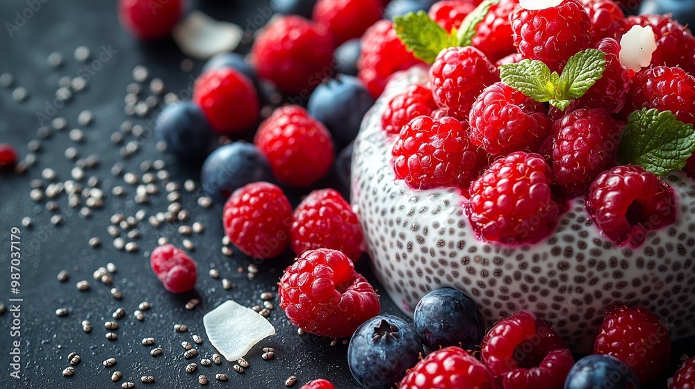 Fresh Chia Seed Pudding with Berries and Mint Fresh Chia Seed Pudding with Berries and Mint