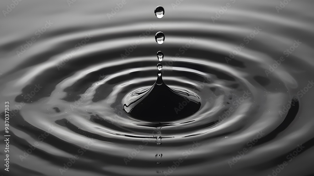 a water droplet has been poured into the water, Generative AI a water droplet has been poured into the water, Generative AI
