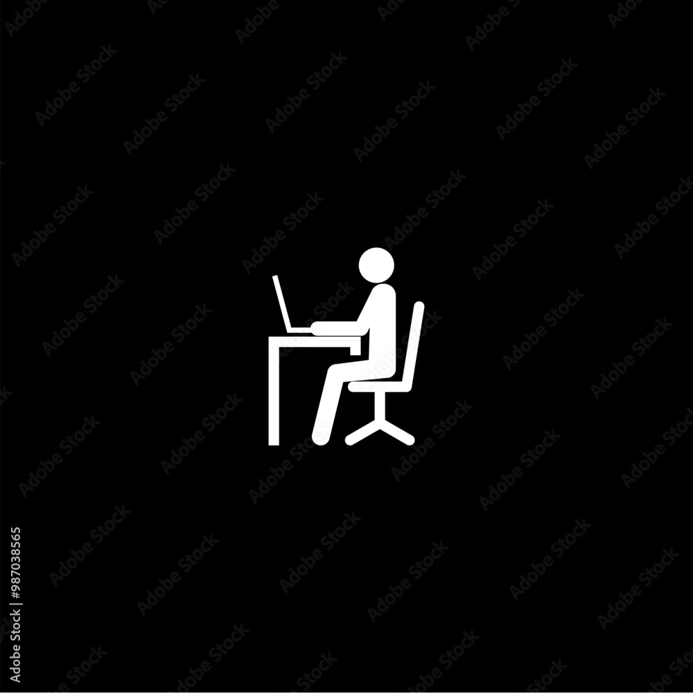 Office worker icon isolated on dark background Office worker icon isolated on dark background