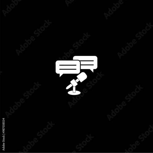 Interview icon isolated on dark background