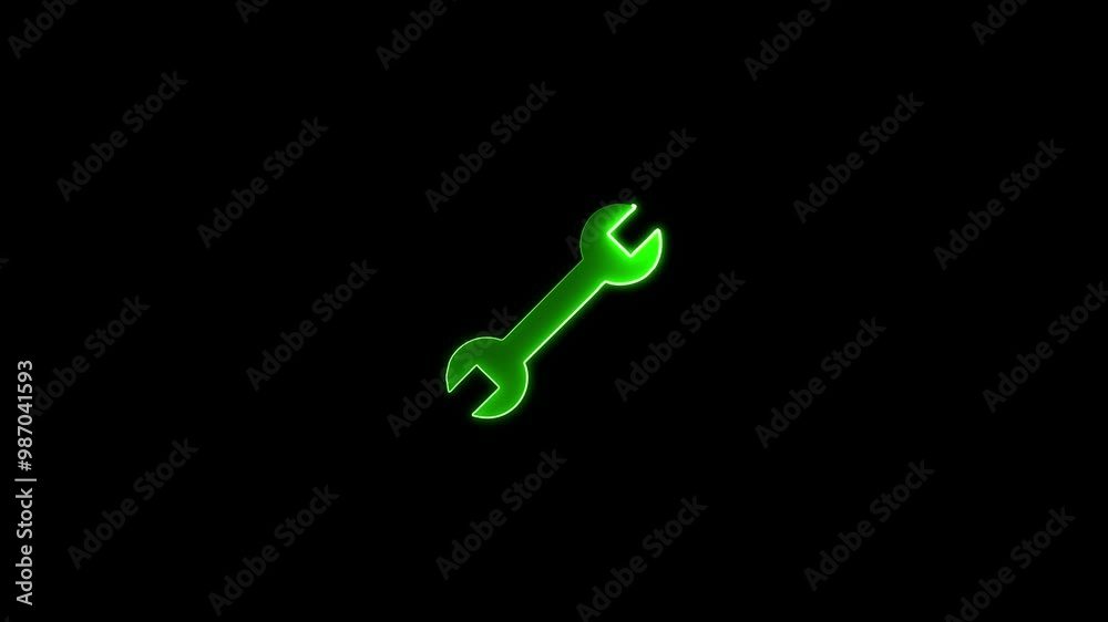 Glowing neon line setting icon with spinning gears icon animated. Technology setting icon concept. Glowing neon line setting icon with spinning gears icon animated. Technology setting icon concept.