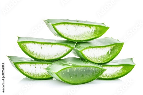 Wallpaper Mural aloe vera sliced isolated on white background, ai Torontodigital.ca