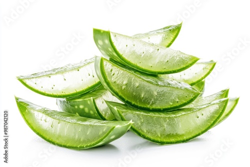 Wallpaper Mural aloe vera sliced isolated on white background, ai Torontodigital.ca