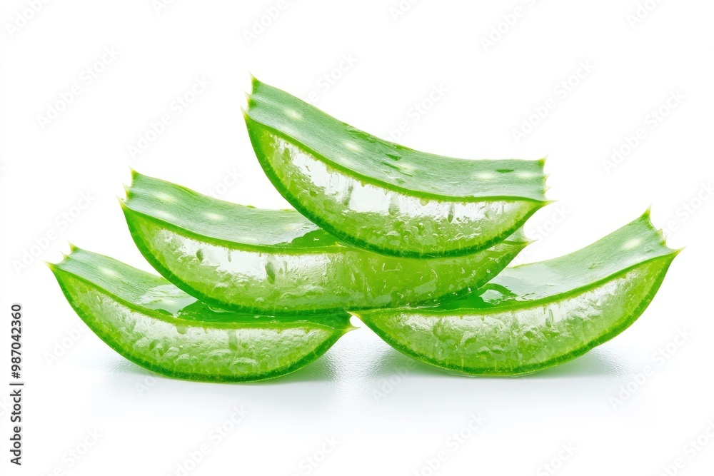 aloe vera sliced isolated on white background, ai aloe vera sliced isolated on white background, ai