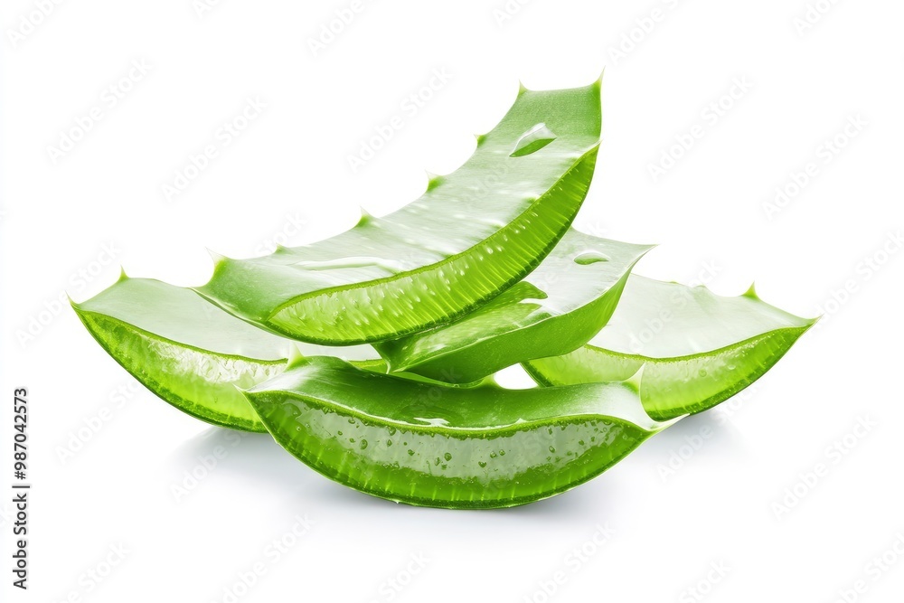 aloe vera sliced isolated on white background, ai aloe vera sliced isolated on white background, ai